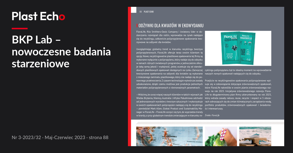 BKP Lab – nowoczesne badania starzeniowe | Plast Echo 3-2023/32, Maj-Czerwiec 2023, s. 88