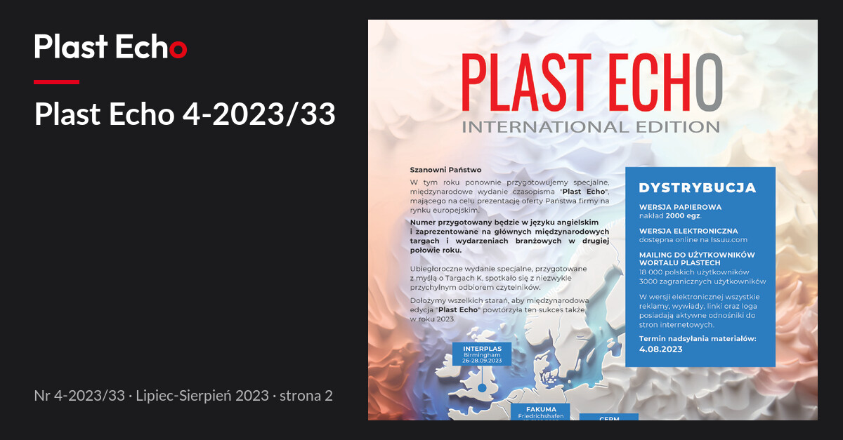 Plast Echo 4-2023/33, Lipiec-Sierpień 2023, s. 2