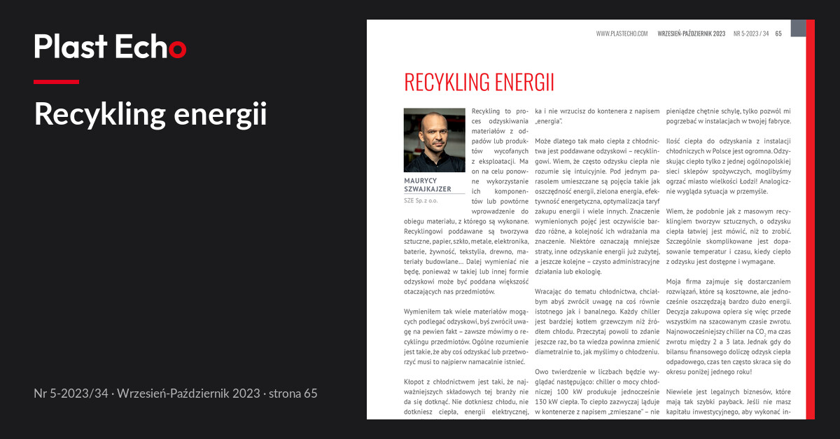 Recykling energii | Plast Echo 5-2023/34, Wrzesień-Październik 2023, s. 65