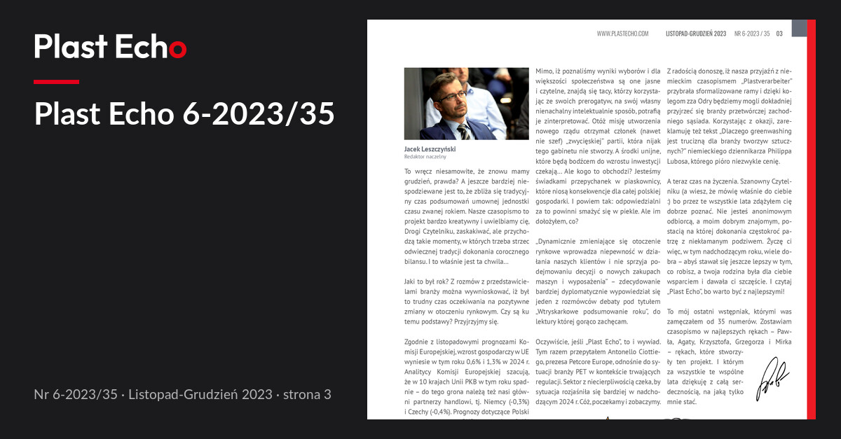 Plast Echo 6-2023/35, Listopad-Grudzień 2023, s. 3