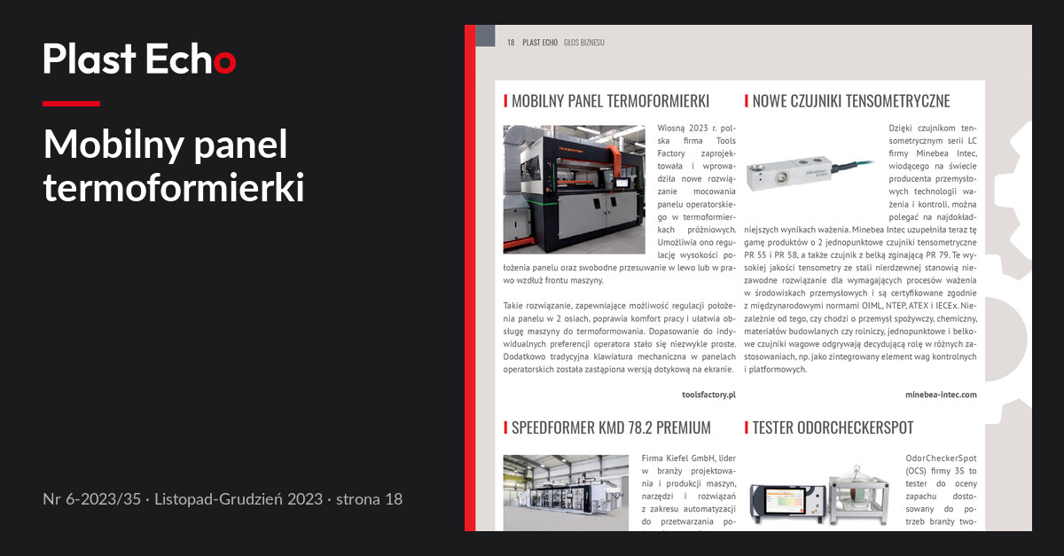 Mobilny panel termoformierki | Plast Echo 6-2023/35, Listopad-Grudzień 2023, s. 18
