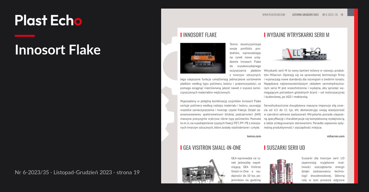 Innosort Flake | Plast Echo 6-2023/35, Listopad-Grudzień 2023, s. 19