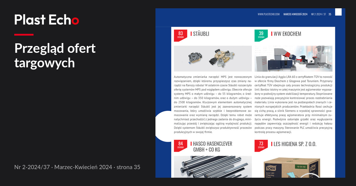 Przegląd ofert targowych | Plast Echo 2-2024/37, Marzec-Kwiecień 2024, s. 35