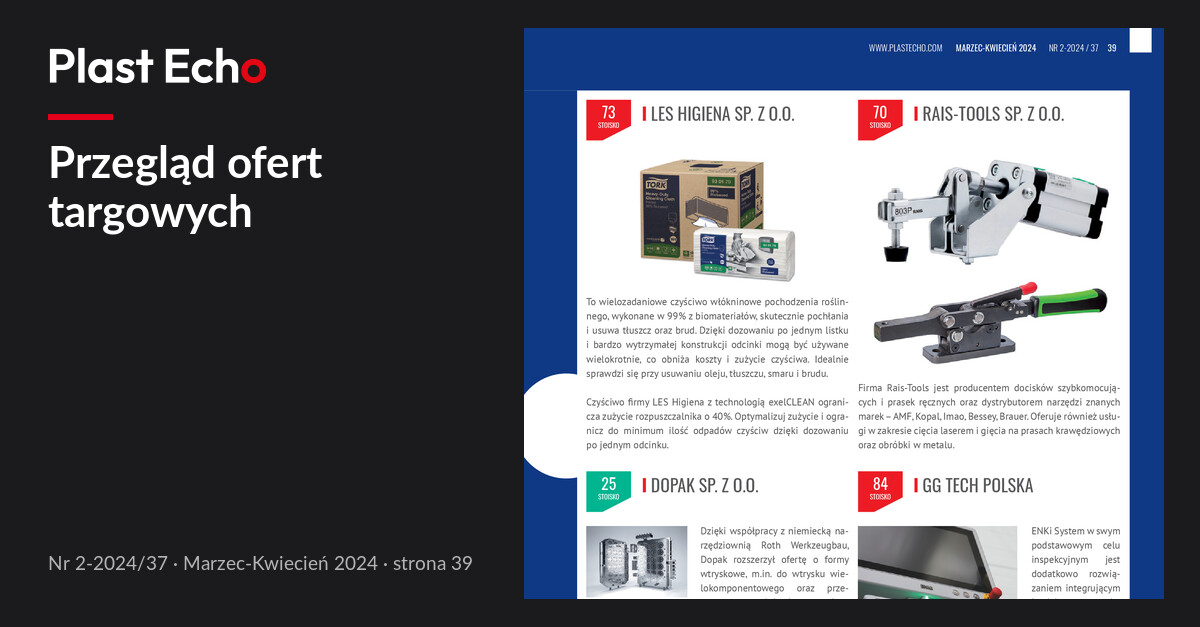 Przegląd ofert targowych | Plast Echo 2-2024/37, Marzec-Kwiecień 2024, s. 39