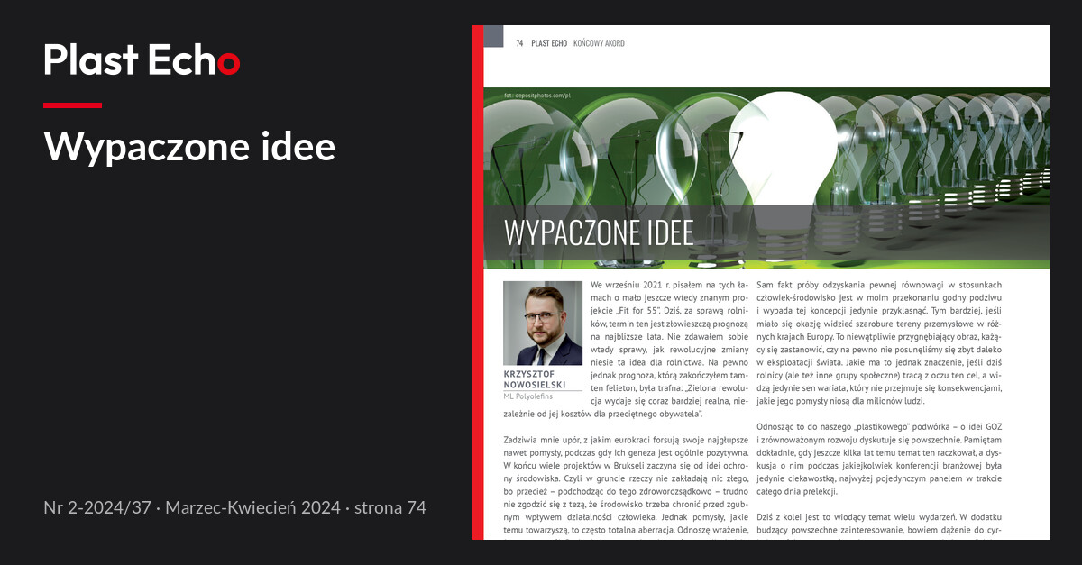 Wypaczone idee | Plast Echo 2-2024/37, Marzec-Kwiecień 2024, s. 74