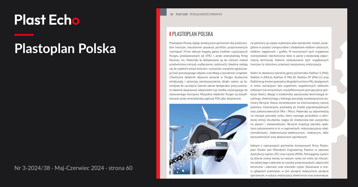 Plastoplan Polska | Plast Echo 3-2024/38, Maj-Czerwiec 2024, s. 60
