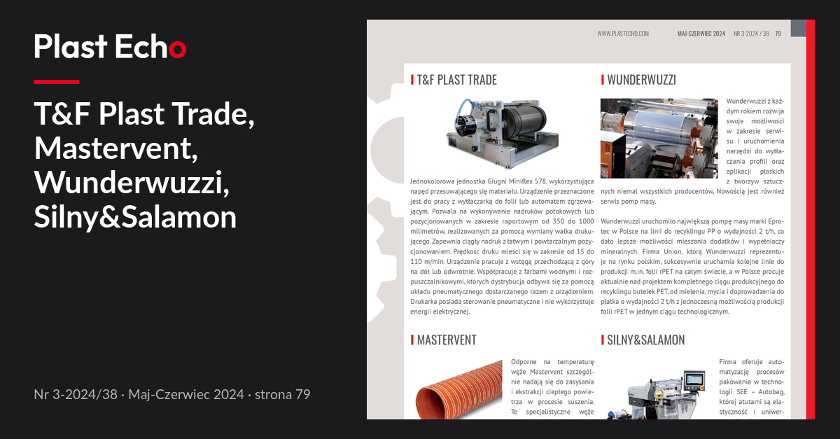 T&F Plast Trade, Mastervent, Wunderwuzzi, Silny&Salamon | Plast Echo 3-2024/38, Maj-Czerwiec 2024, s. 79