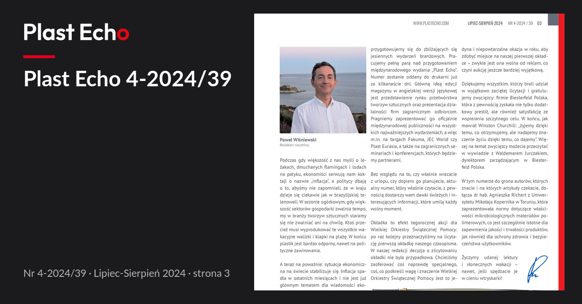 Plast Echo 4-2024/39, Lipiec-Sierpień 2024, s. 3