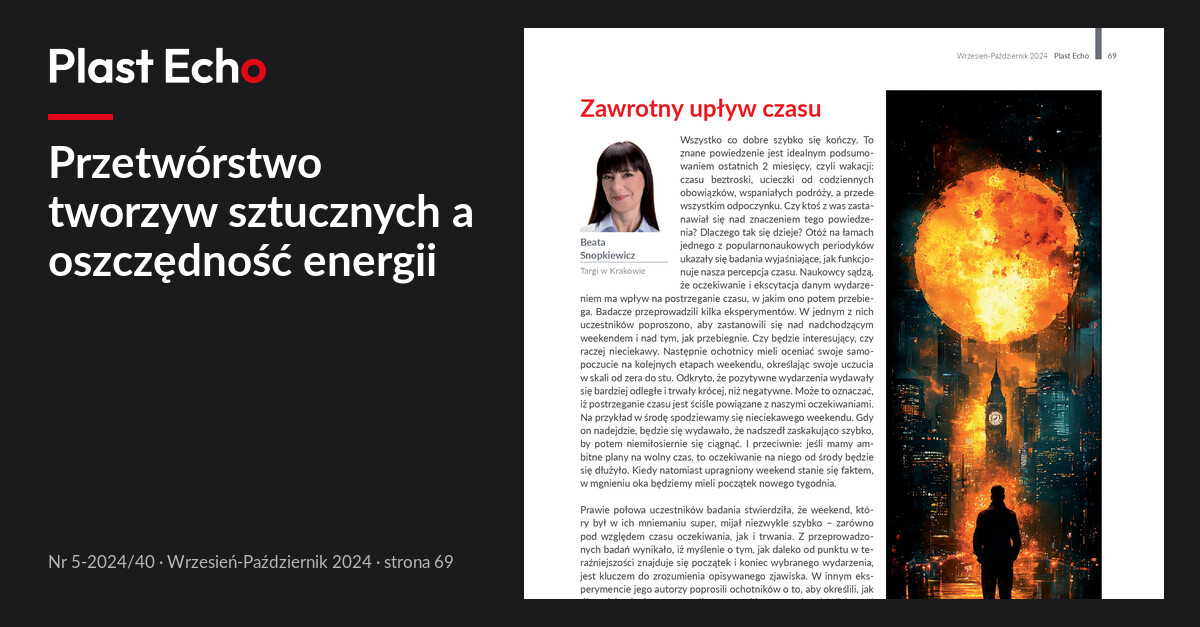 Przetwórstwo tworzyw sztucznych a oszczędność energii | Plast Echo 5-2024/40, Wrzesień-Październik 2024, s. 69