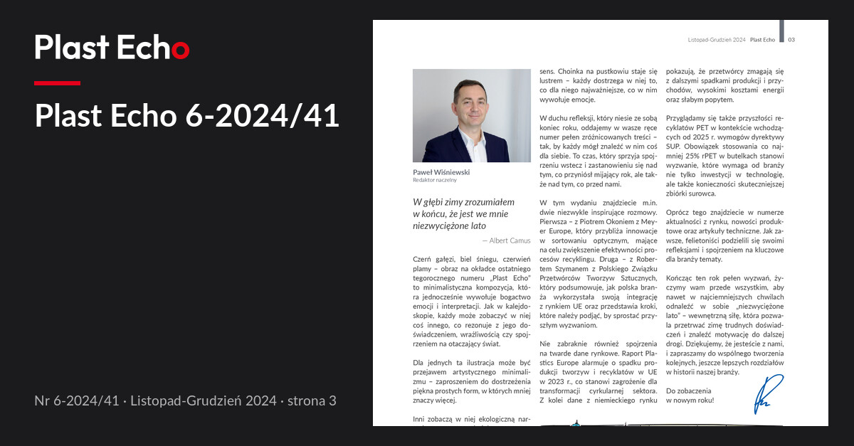 Plast Echo 6-2024/41, Listopad-Grudzień 2024, s. 3