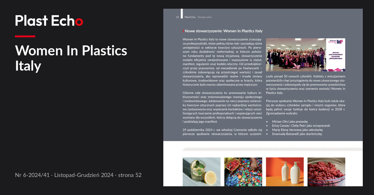 Women In Plastics Italy | Plast Echo 6-2024/41, Listopad-Grudzień 2024, s. 52