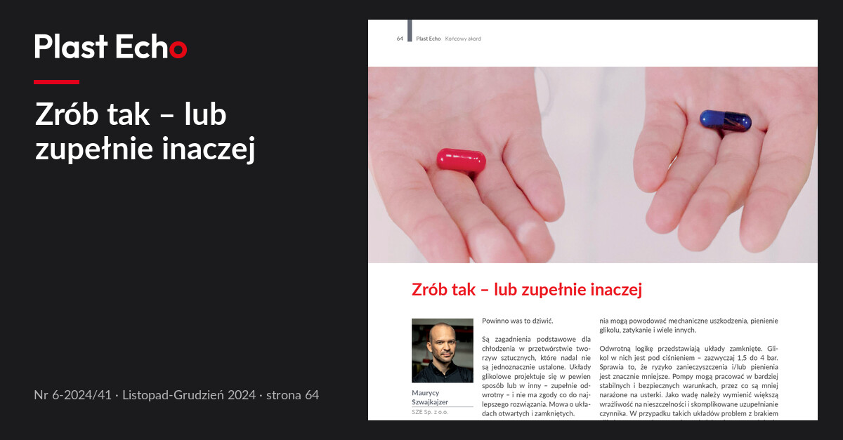 Zrób tak – lub zupełnie inaczej | Plast Echo 6-2024/41, Listopad-Grudzień 2024, s. 64
