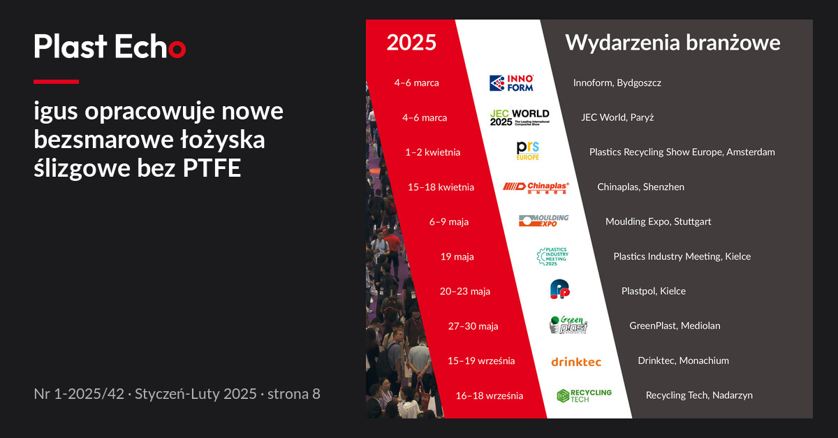 igus opracowuje nowe bezsmarowe łożyska ślizgowe bez PTFE | Plast Echo 1-2025/42, Styczeń-Luty 2025, s. 8