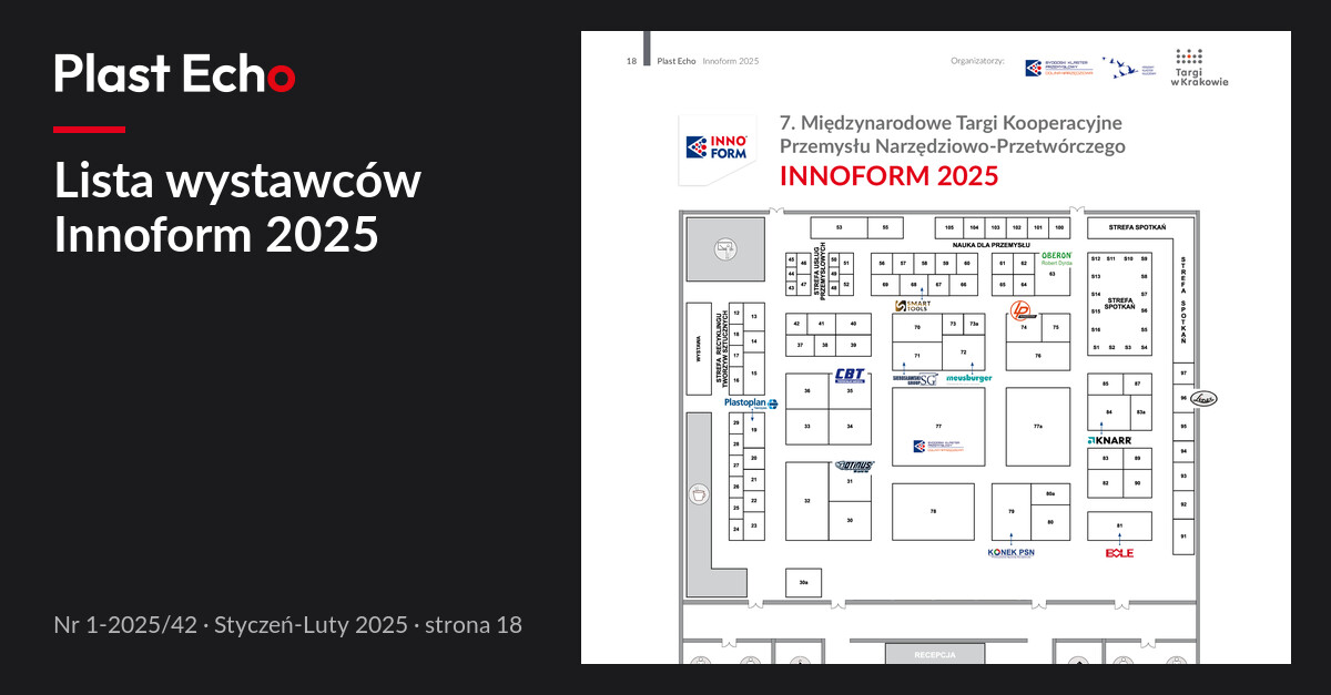 Lista wystawców Innoform 2025 | Plast Echo 1-2025/42, Styczeń-Luty 2025, s. 18