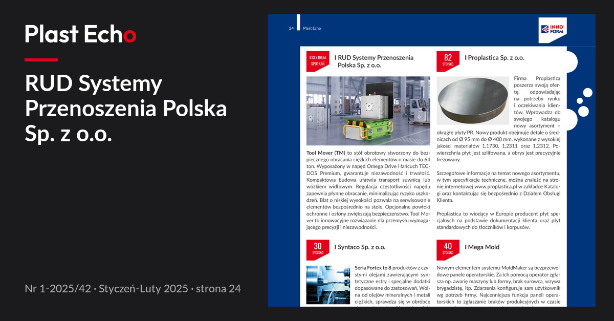 RUD Systemy Przenoszenia Polska Sp. z o.o. | Plast Echo 1-2025/42, Styczeń-Luty 2025, s. 24