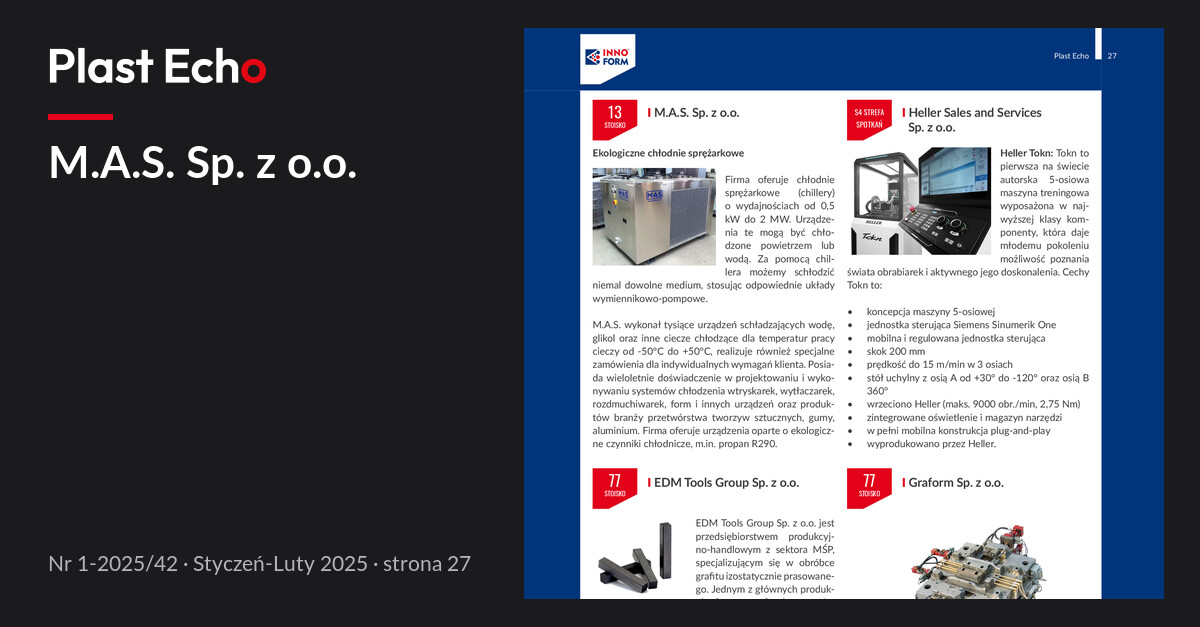 M.A.S. Sp. z o.o. | Plast Echo 1-2025/42, Styczeń-Luty 2025, s. 27