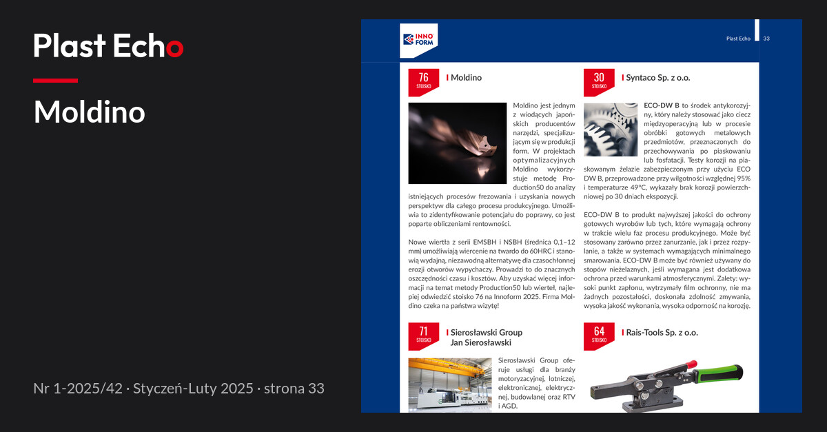 Moldino | Plast Echo 1-2025/42, Styczeń-Luty 2025, s. 33