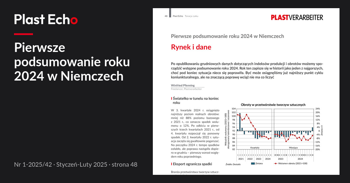 Pierwsze podsumowanie roku 2024 w Niemczech | Plast Echo 1-2025/42, Styczeń-Luty 2025, s. 48