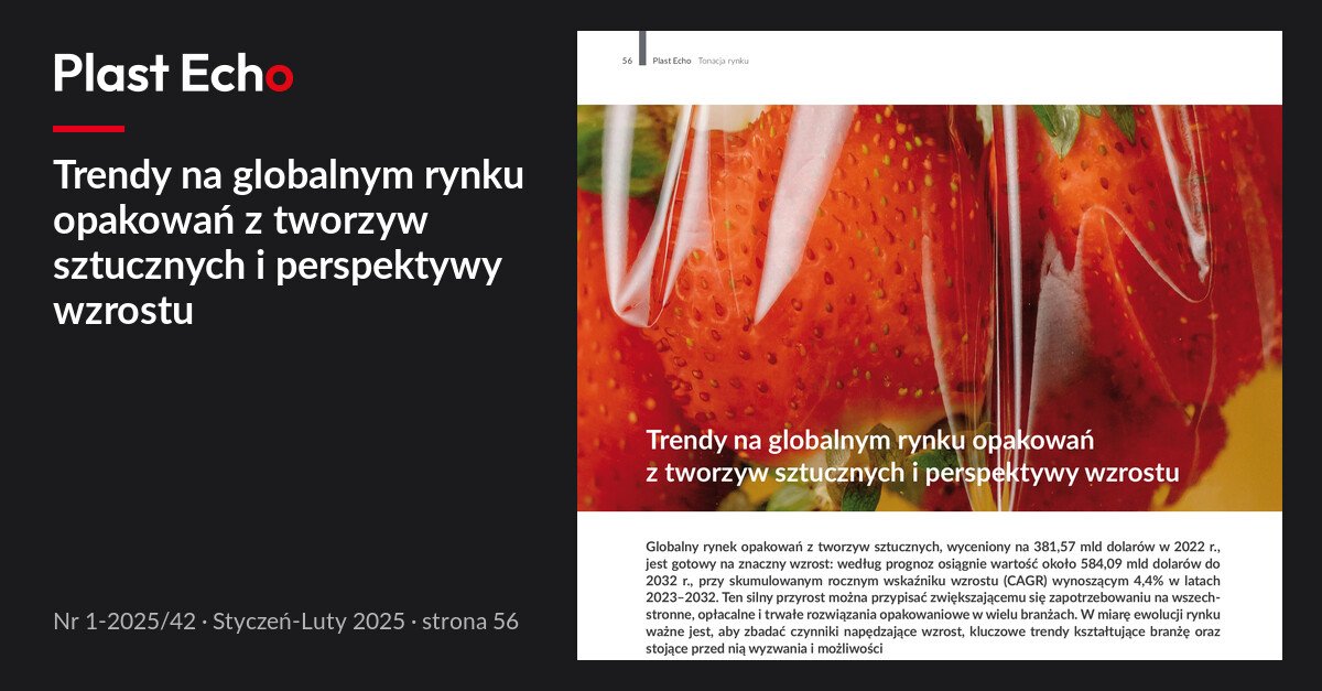 Trendy na globalnym rynku opakowań z tworzyw sztucznych i perspektywy wzrostu | Plast Echo 1-2025/42, Styczeń-Luty 2025, s. 56