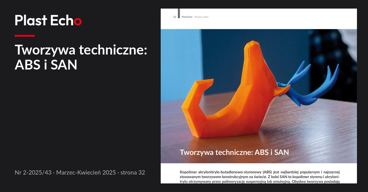 Tworzywa techniczne: ABS i SAN | Plast Echo 2-2025/43, Marzec-Kwiecień 2025, s. 32