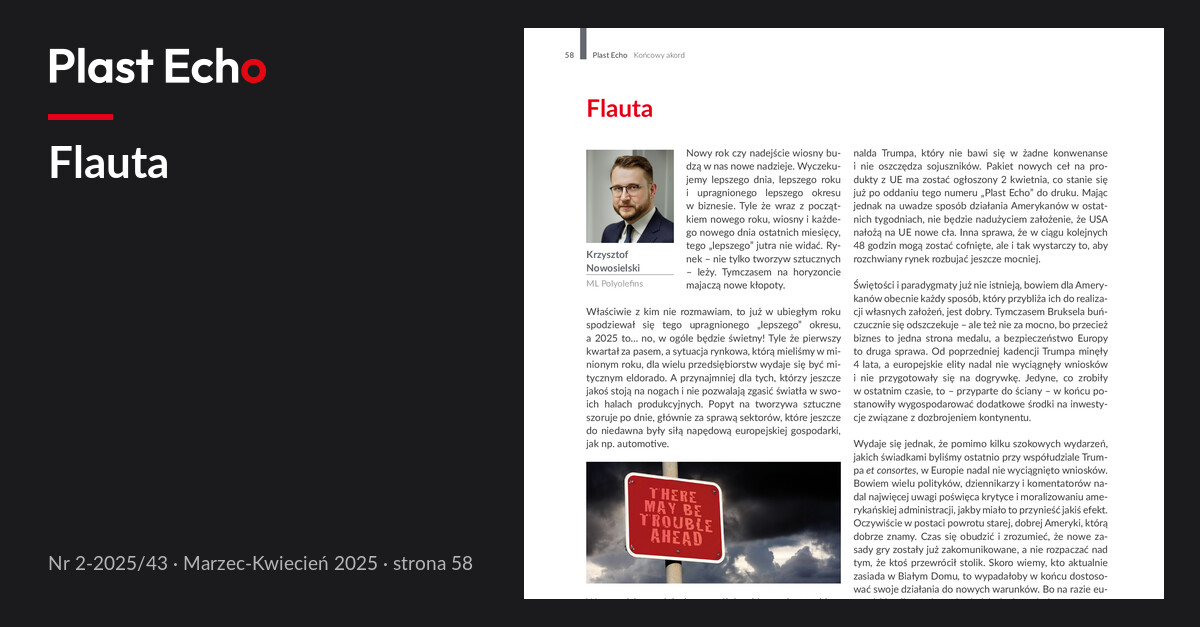 Flauta | Plast Echo 2-2025/43, Marzec-Kwiecień 2025, s. 58