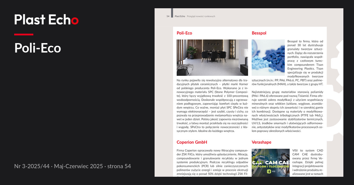 Poli-Eco | Plast Echo 3-2025/44, Maj-Czerwiec 2025, s. 54