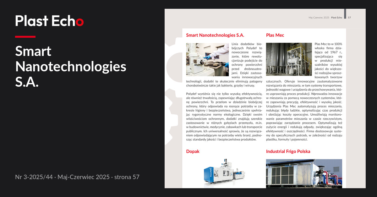 Smart Nanotechnologies S.A. | Plast Echo 3-2025/44, Maj-Czerwiec 2025, s. 57