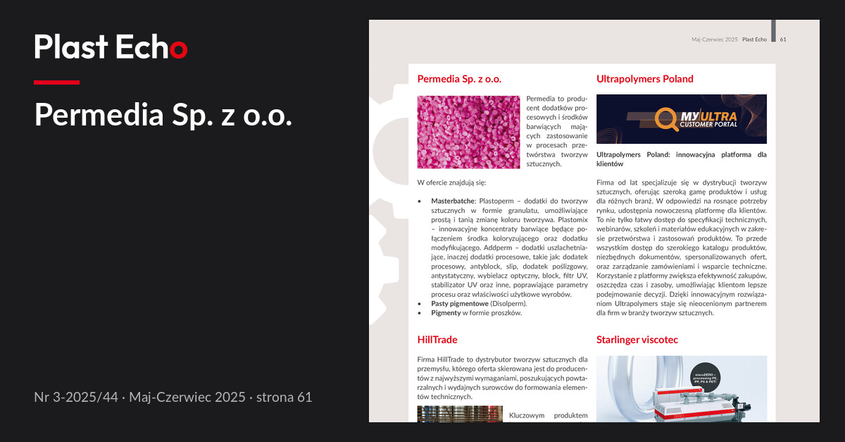 Permedia Sp. z o.o. | Plast Echo 3-2025/44, Maj-Czerwiec 2025, s. 61