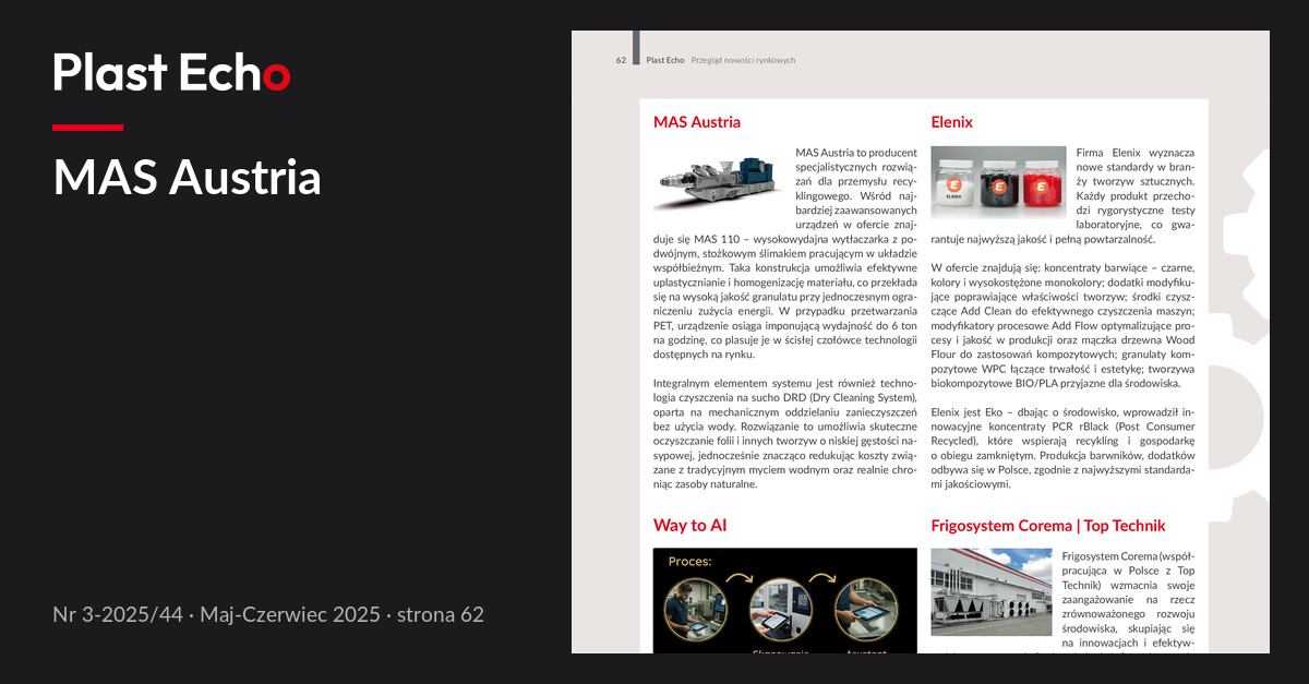 MAS Austria | Plast Echo 3-2025/44, Maj-Czerwiec 2025, s. 62