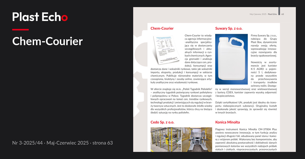 Chem-Courier | Plast Echo 3-2025/44, Maj-Czerwiec 2025, s. 63