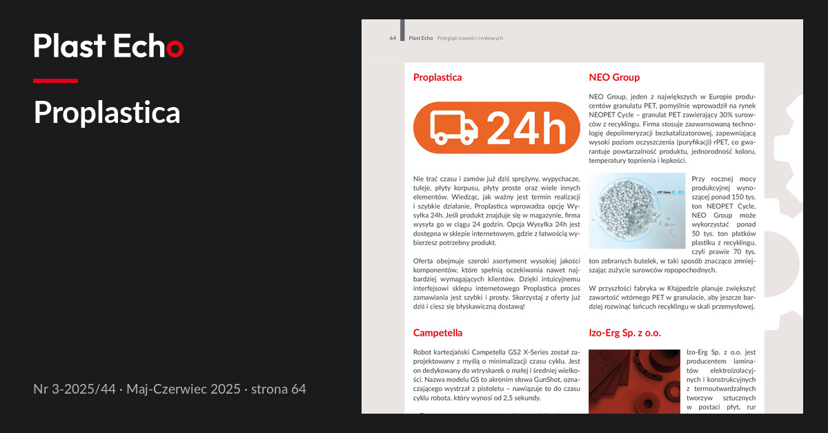 Proplastica | Plast Echo 3-2025/44, Maj-Czerwiec 2025, s. 64