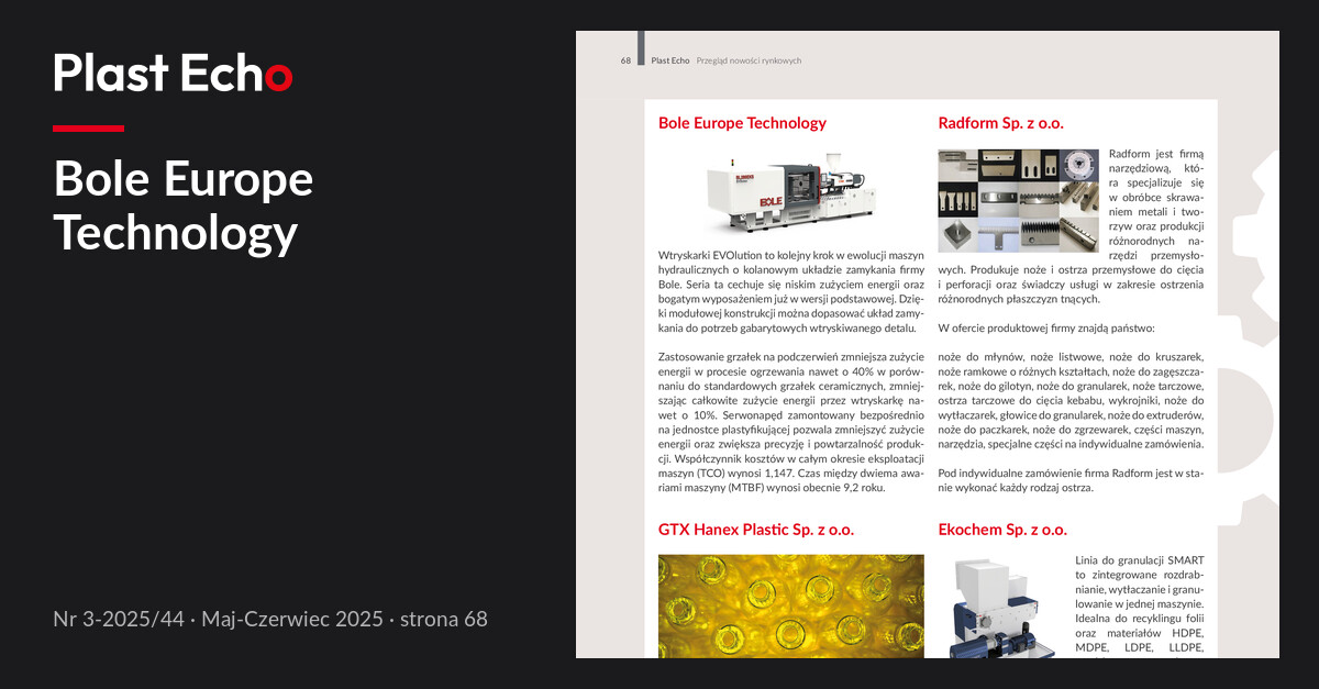 Ekochem Sp. z o.o. | Plast Echo 3-2025/44, Maj-Czerwiec 2025, s. 68
