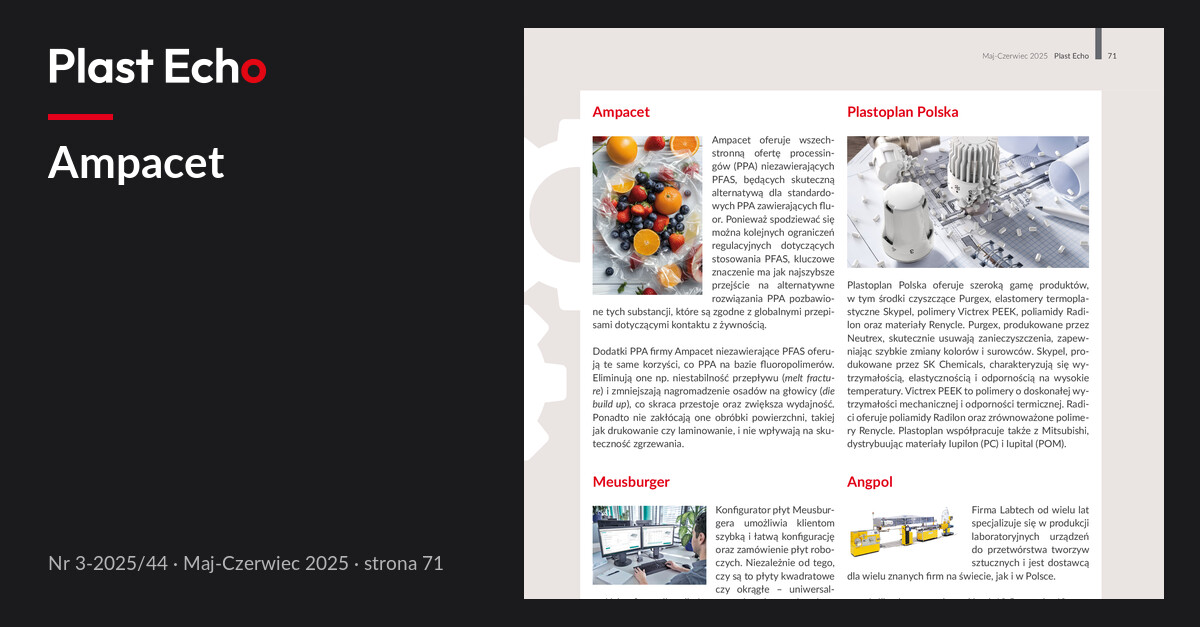 Ampacet | Plast Echo 3-2025/44, Maj-Czerwiec 2025, s. 71