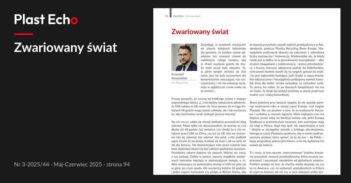 Zwariowany świat | Plast Echo 3-2025/44, Maj-Czerwiec 2025, s. 94