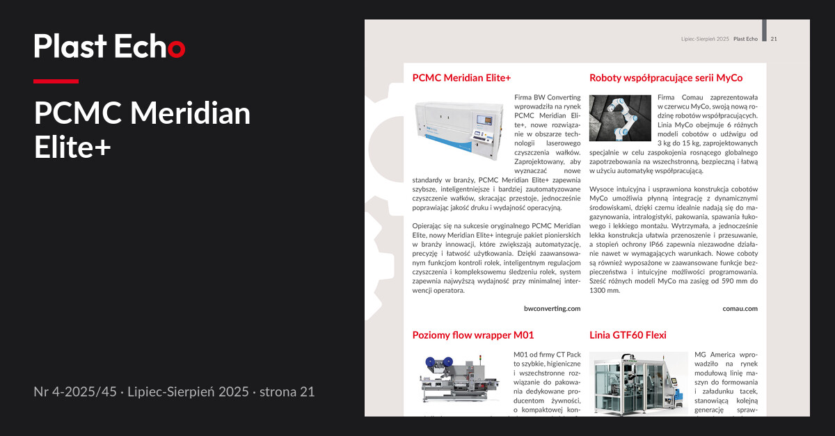 PCMC Meridian Elite+ | Plast Echo 4-2025/45, Lipiec-Sierpień 2025, s. 21