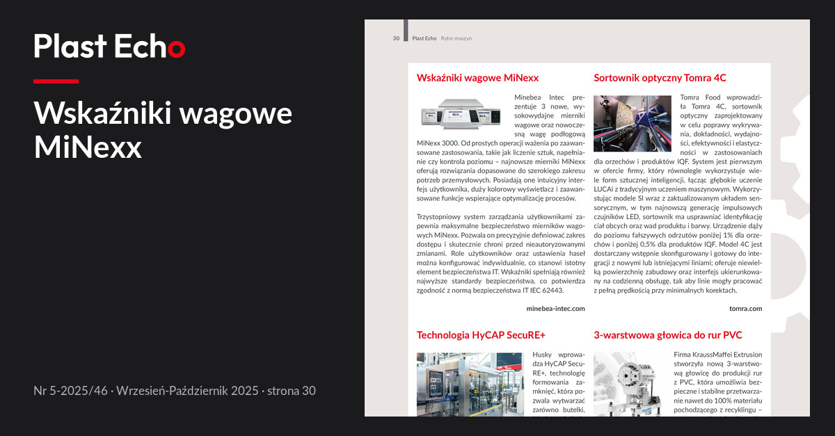 Wskaźniki wagowe MiNexx | Plast Echo 5-2025/46, Wrzesień-Październik 2025, s. 30