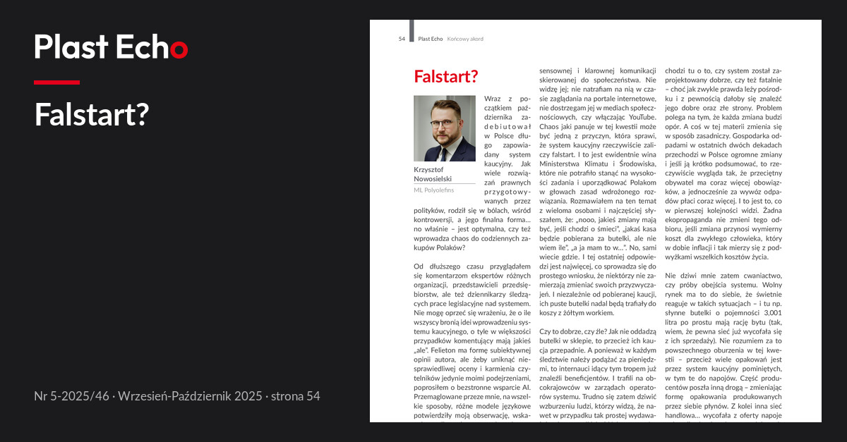 Falstart? | Plast Echo 5-2025/46, Wrzesień-Październik 2025, s. 54