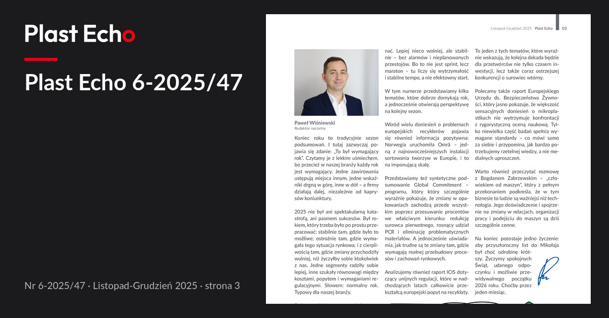 Plast Echo 6-2025/47, Listopad-Grudzień 2025, s. 3