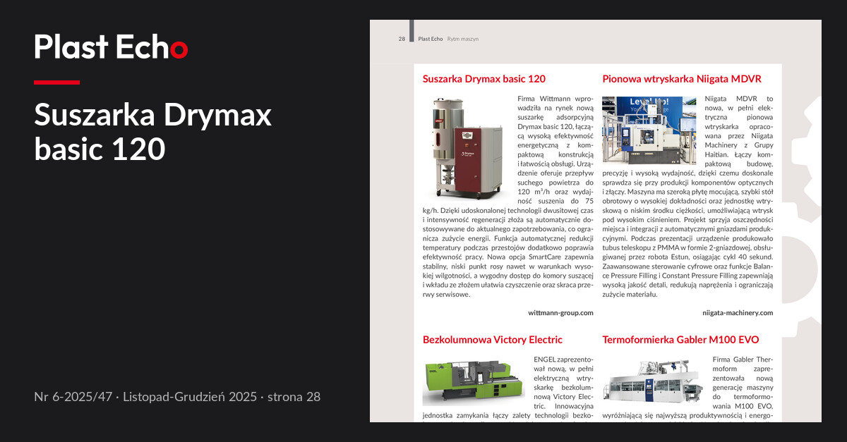 Suszarka Drymax basic 120 | Plast Echo 6-2025/47, Listopad-Grudzień 2025, s. 28
