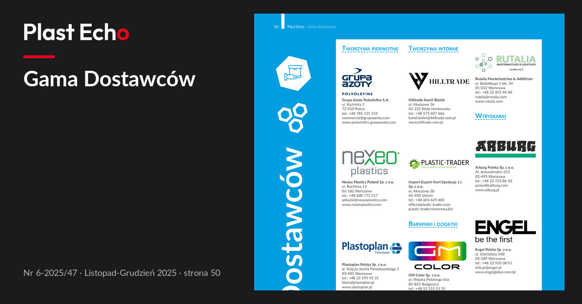 Gama Dostawców | Plast Echo 6-2025/47, Listopad-Grudzień 2025, s. 50