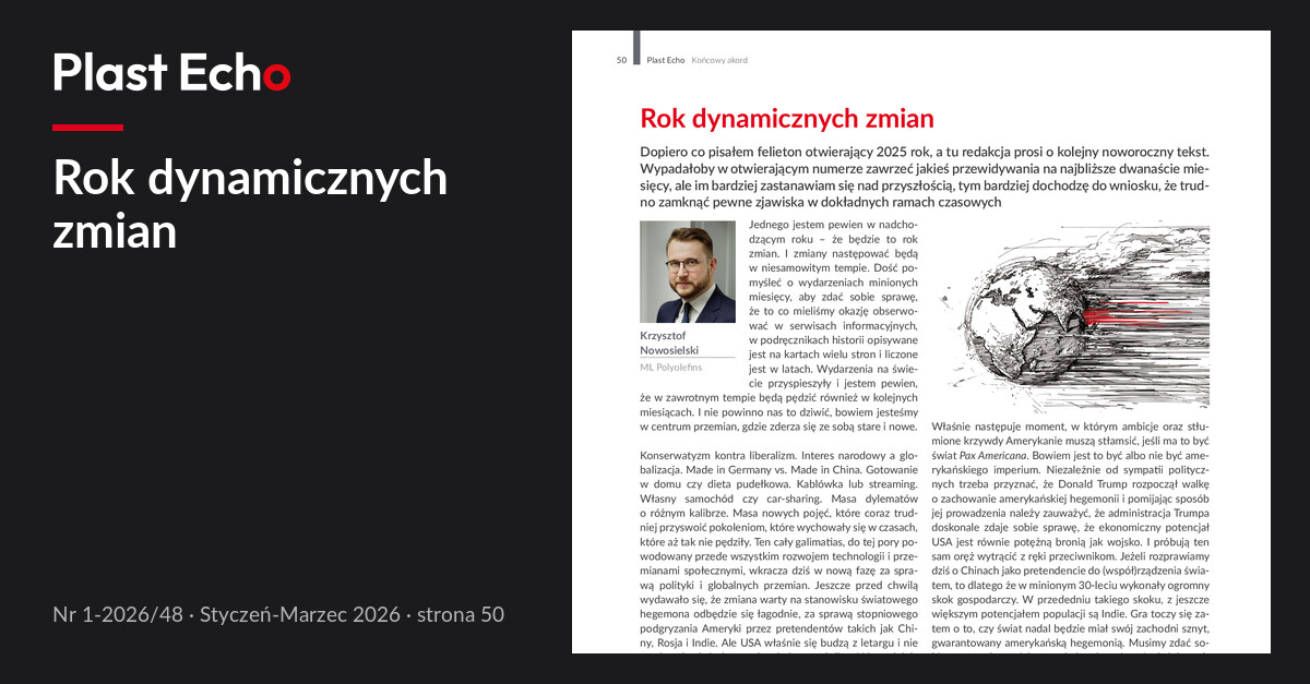 Rok dynamicznych zmian | Plast Echo 1-2026/48, Styczeń-Marzec 2026, s. 50