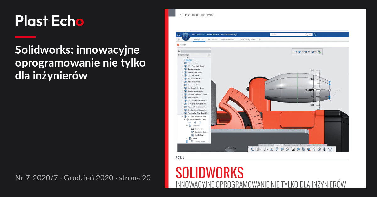 Solidworks: innowacyjne oprogramowanie nie tylko dla inżynierów | Plast Echo 7-2020/7, Grudzień 2020, s. 20