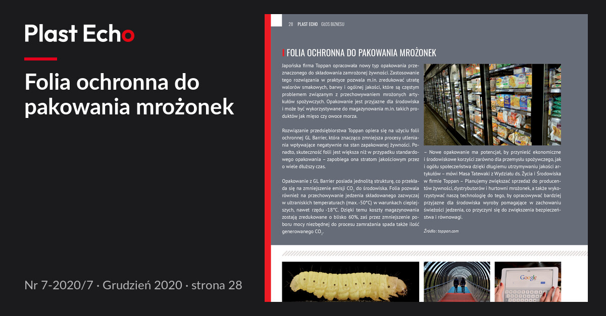 Folia ochronna do pakowania mrożonek | Plast Echo 7-2020/7, Grudzień 2020, s. 28