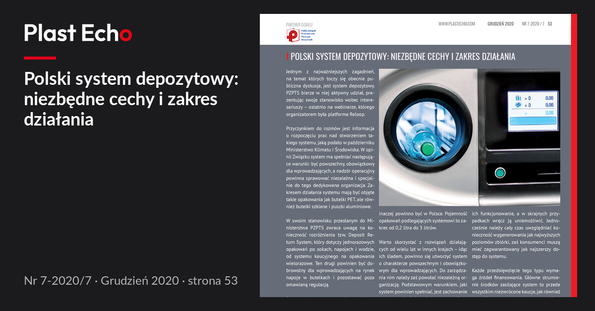 Polski system depozytowy: niezbędne cechy i zakres działania | Plast Echo 7-2020/7, Grudzień 2020, s. 53