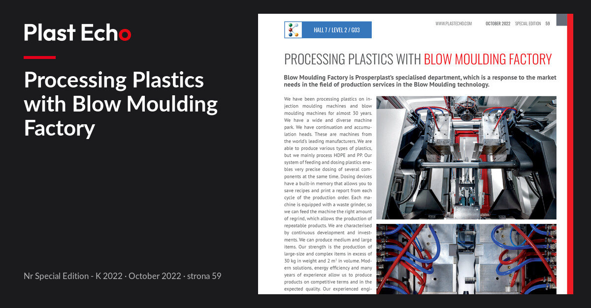 Processing Plastics with Blow Moulding Factory | Plast Echo Special Edition - K 2022, October 2022, s. 59