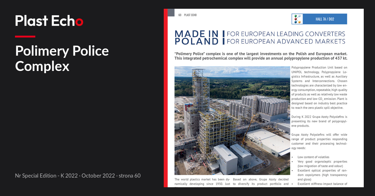 Polimery Police Complex | Plast Echo Special Edition - K 2022, October 2022, s. 60