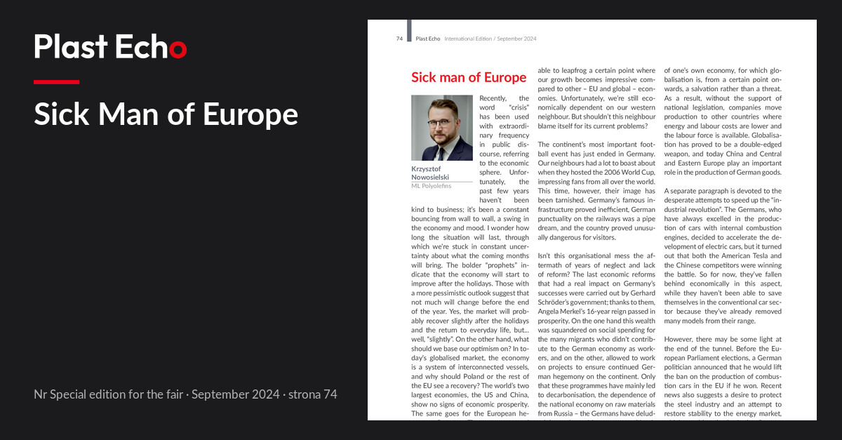 Sick Man of Europe | Plast Echo Special edition for the fair, September 2024, s. 74