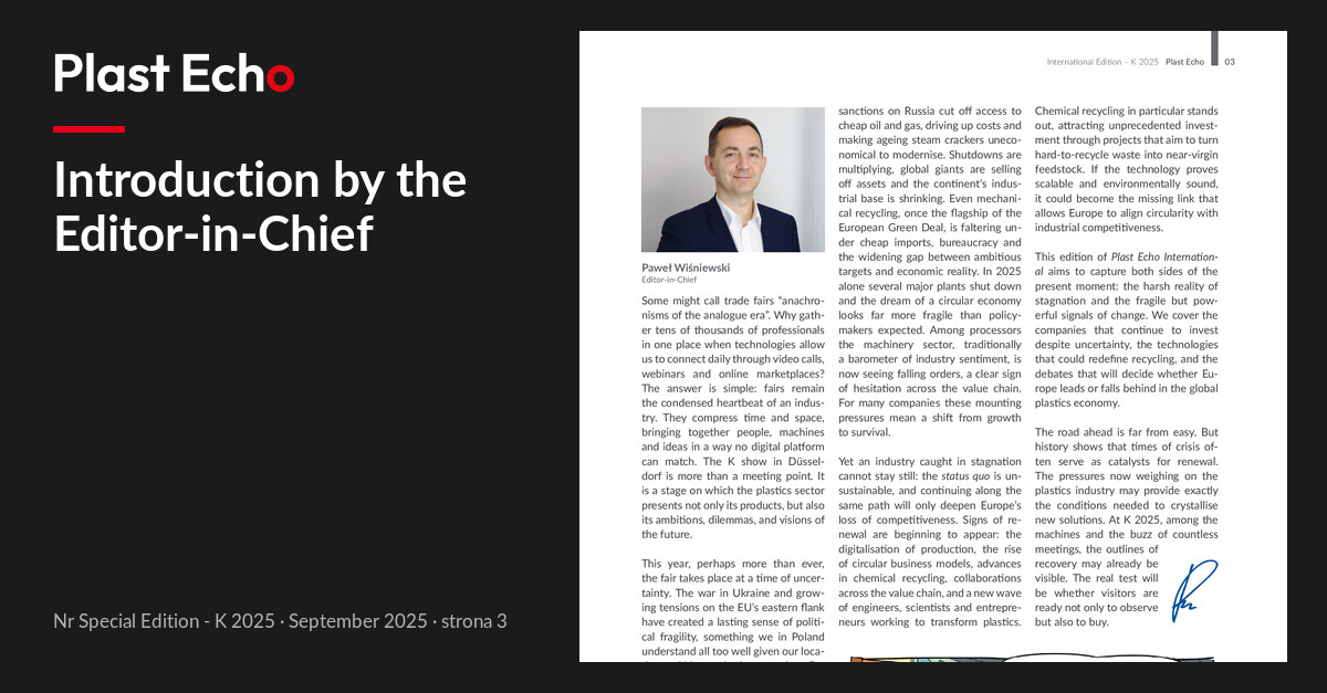 Introduction by the Editor-in-Chief | Plast Echo Special Edition - K 2025, September 2025, p. 3