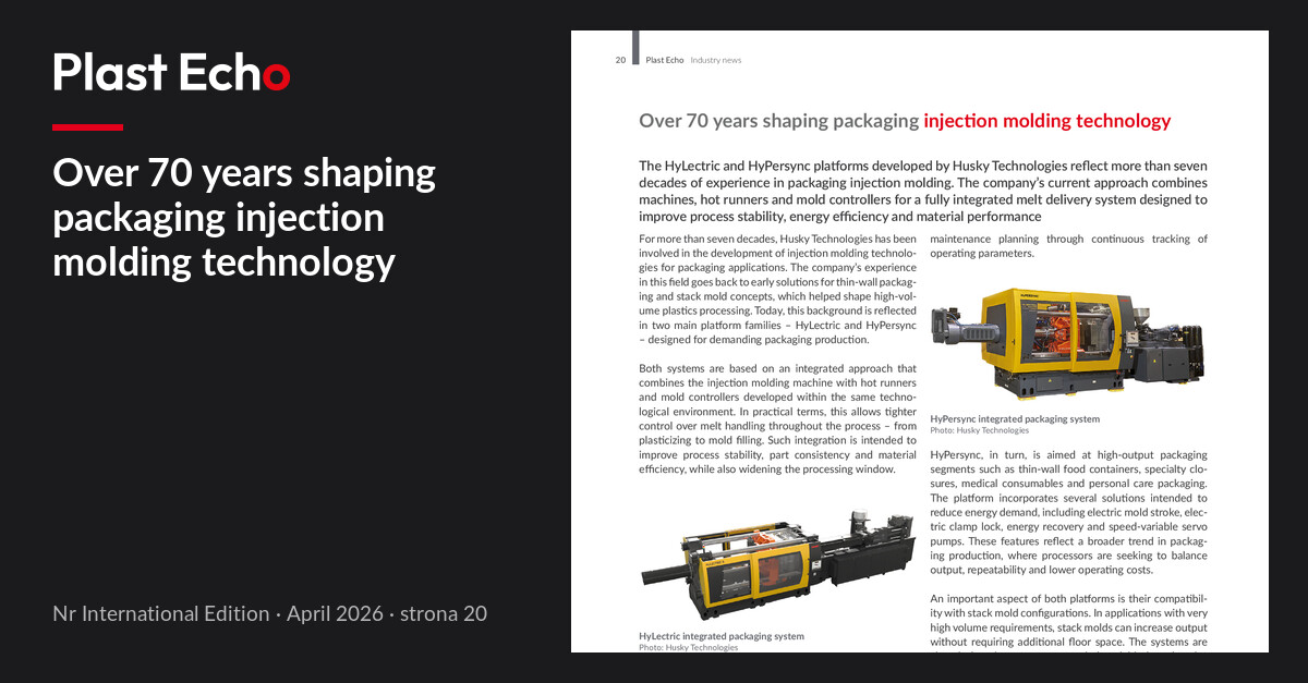 Over 70 years shaping packaging injection molding technology | Plast Echo International Edition, April 2026, p. 20