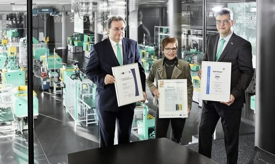 Certification: Training at Arburg gets treble thumbs up